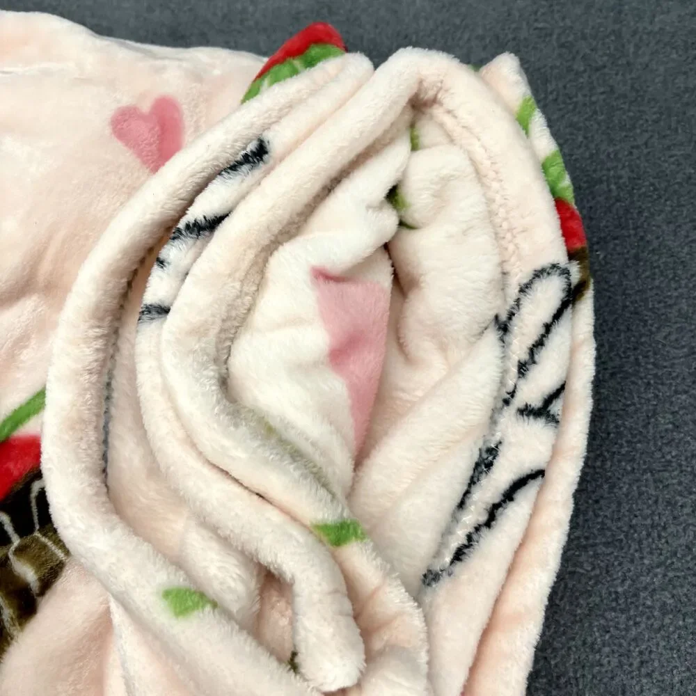 Rae Dunn Sweet‎ Stuff Chocolate Strawberry Blanket Soft Plush Throw 50x70 NWT